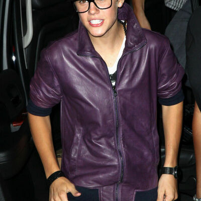 New handmade justin bieber purple leather jacket, mens purple leather jacket 201