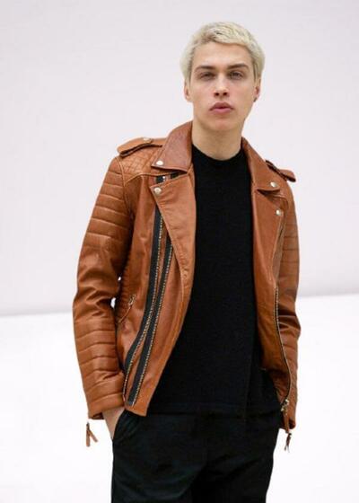 New Handmade Men's Designer Biker Leather Jacket