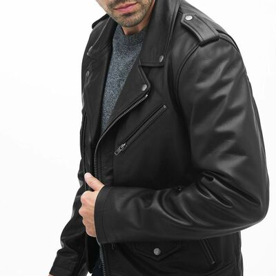Mens biker leather jacket, men fashion black leather jacket, men leather jackets