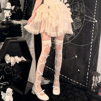 Butterfly Cut-out Knee High Socks Stockings - Thumbnail 2