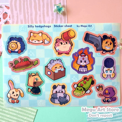 Silly friends sticker sheets