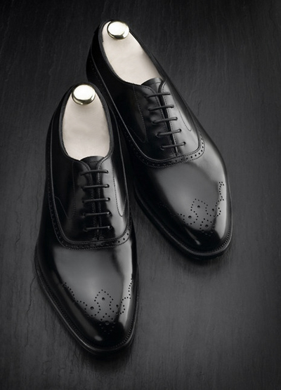 Luxury Men's Handmade Black Brogue Toe Lace Up Leather Shoes