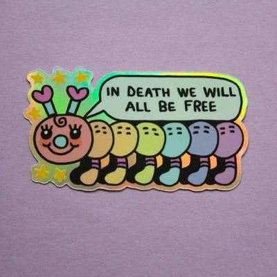 Positive caterpillar 3.5'' holo sticker