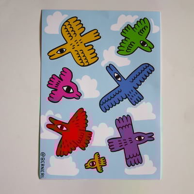 Bird sky 6'' matte sticker sheet - Thumbnail 4