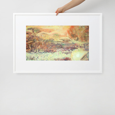 Matte paper framed poster with mat - when the day ends