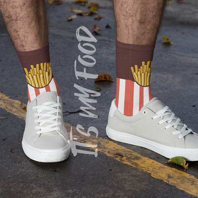 French fries novelty socks