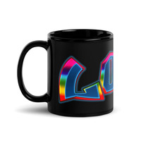 Grunge Love Black Glossy Mug - Thumbnail 1