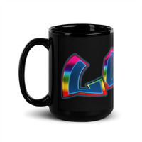 Grunge Love Black Glossy Mug - Thumbnail 3