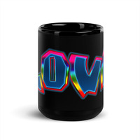 Grunge Love Black Glossy Mug - Thumbnail 5