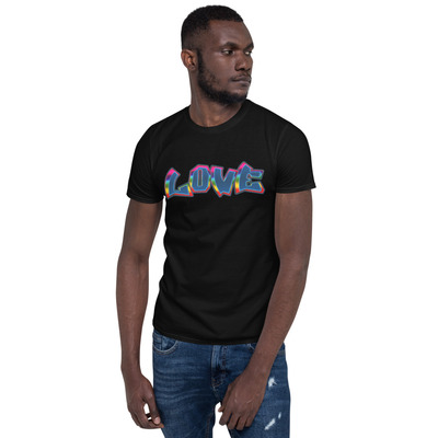 Grunge love short-sleeve black unisex t-shirt