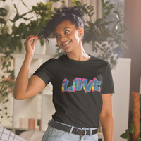 Grunge Love Short-Sleeve Black Unisex T-Shirt - Thumbnail 4