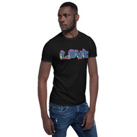 Grunge Love Short-Sleeve Black Unisex T-Shirt - Thumbnail 7