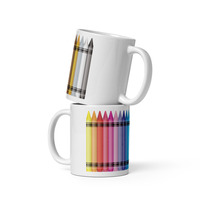 Rainbow Crayons White glossy mug - Thumbnail 1