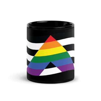 Ally flag black glossy mug - Thumbnail 1