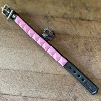 Pink Pyramid Stud Wristband - Thumbnail 1