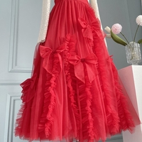 PALE PINK Tulle Skirt Outfit, Wedding Party Layered Tulle Skirt, Plus Size Ruffle Tulle Skirt  - Thumbnail 3