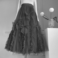 PALE PINK Tulle Skirt Outfit, Wedding Party Layered Tulle Skirt, Plus Size Ruffle Tulle Skirt  - Thumbnail 1