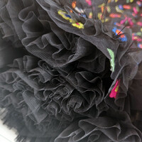 Black Tiered Tulle Skirt Outfit,  Women Ruffle Tulle Skirts, Custom Plus Size Maxi Tulle Skirt - Thumbnail 7