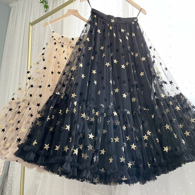 BLACK Layered Tulle Skirts, Women's Ruffle Tulle Skirt, Wedding Party Outfit Plus Size