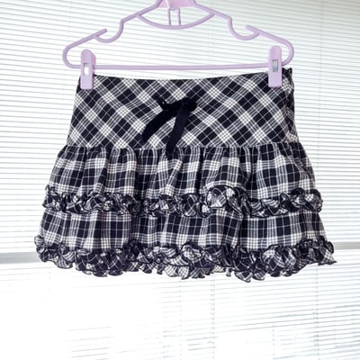 Punk gyaru check skirt - Thumbnail 1