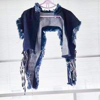 Post-Apocalyptic Japanese Denim Vest - Thumbnail 1