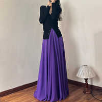 PLUM PURPLE Full Long Chiffon Skirt,  Summer Beach Maxi Chiffon Skirt Outfit, Plum Bridesmaid Skirt (US0-US30) - Thumbnail 3