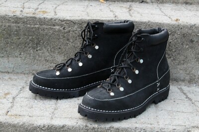 Crafted Leather Bespoke Dress Shoes Black Leather Vibram Sole Combat Ankle High Military Boot