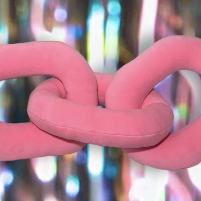 Solid color chain pillow plush large