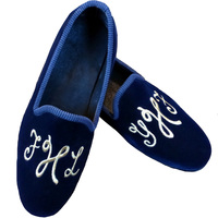 NEW Handmade Men Blue Shoes, Velvet Moccasin Loafer Slip on Shoes, Men Fashion - Thumbnail 4