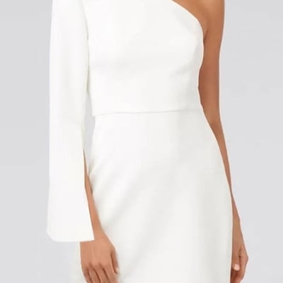 Column one shoulder long sleeve cocktail  homecoming dress sheath short prom dress 