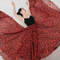 LEOPARD PATTERN MAXI SKIRT, Leopad Beach Skirt Outfit, Full Long Chiffon Skirt , Summer Wedding Maxi Chiffon Skirt  - Thumbnail 4