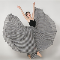 RED and White STRIPED Full Chiffon Skirt,  Summer Beach Maxi Chiffon Skirt Outfit, Bridesmaid Maxi Skirt - Thumbnail 4