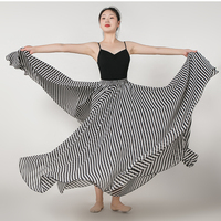 RED and White STRIPED Full Chiffon Skirt,  Summer Beach Maxi Chiffon Skirt Outfit, Bridesmaid Maxi Skirt - Thumbnail 6