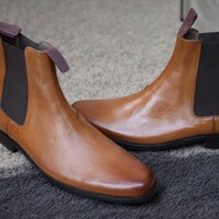 Top Sale Men's Handmade Brown Genuine Leather Chelsea Boot - Thumbnail 1