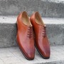 Crafted Leather Classic Tan Color Leather Dress Shoes-3