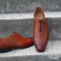 Crafted Leather Classic Tan Color Leather Dress Shoes-4