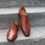 Crafted Leather Classic Tan Color Leather Dress Shoes-1
