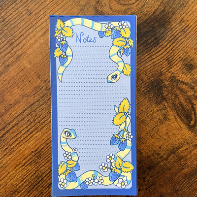 Sapphire strawberry snake memo pad