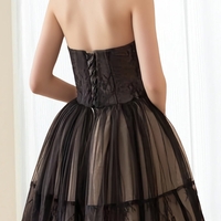 A-Line Strapless Sleeveless Homecoming Dress Short Prom Dress - Thumbnail 1