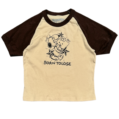 Born to lose 2 baby crop (creme&brown)