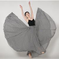 Black and White STRIPED Chiffon Skirt,  Summer Beach Maxi Skirt Outfit, Custom Plus Size Chiffon Maxi Skirt - Thumbnail 3