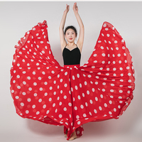 POLKA DOT Chiffon Skirt, Beach Skirt Outfit, Full Long Chiffon Skirt , Summer Wedding Maxi Chiffon Skirt  - Thumbnail 1
