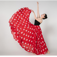 POLKA DOT Chiffon Skirt, Beach Skirt Outfit, Full Long Chiffon Skirt , Summer Wedding Maxi Chiffon Skirt  - Thumbnail 2