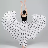 POLKA DOT Chiffon Skirt, Beach Skirt Outfit, Full Long Chiffon Skirt , Summer Wedding Maxi Chiffon Skirt  - Thumbnail 4