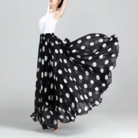 POLKA DOT Chiffon Skirt, Beach Skirt Outfit, Full Long Chiffon Skirt , Summer Wedding Maxi Chiffon Skirt  - Thumbnail 8