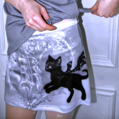 *free shipping*kitten mini skirt