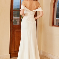 Simple Off the Shoulder Wedding Dress - Thumbnail 1