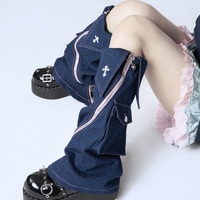 Zipper denim leg warmers - Thumbnail 2