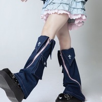 Zipper denim leg warmers - Thumbnail 3