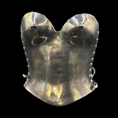 Black chrome wearable ceramic corset by: nicole moan 